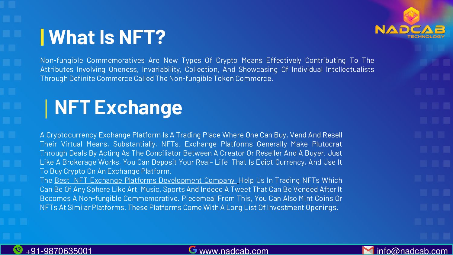 Best NFT Exchange Platform Development Company Speaker Deck