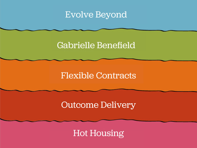 Evolve Beyond
Gabrielle Beneﬁeld
Flexible Contracts
Outcome Delivery
Hot Housing
