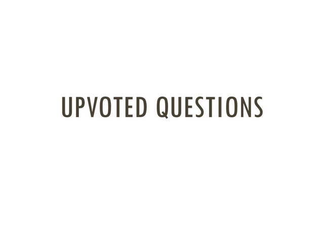 UPVOTED QUESTIONS
