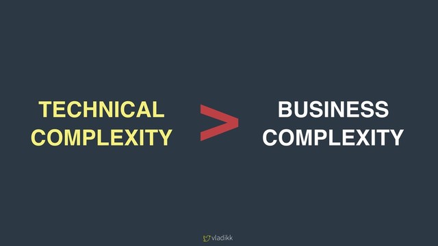 vladikk
TECHNICAL
COMPLEXITY
BUSINESS
COMPLEXITY
>
