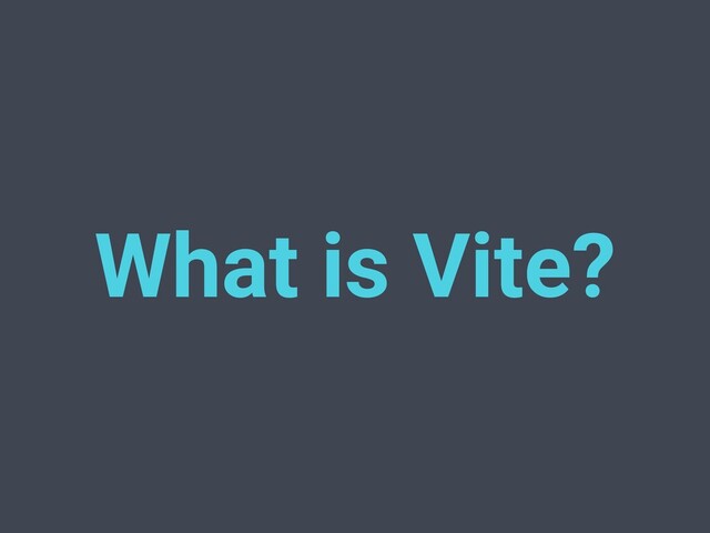 What is Vite?

