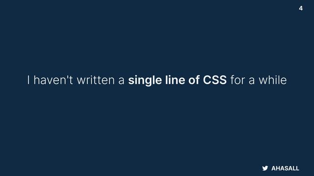 AHASALL
4
I haven't written a single line of CSS for a while
