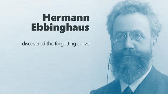 Hermann
Ebbinghaus
discovered the forgetting curve
