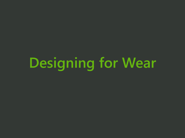 Designing for Wear
