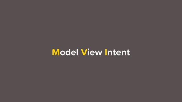 Model View Intent
