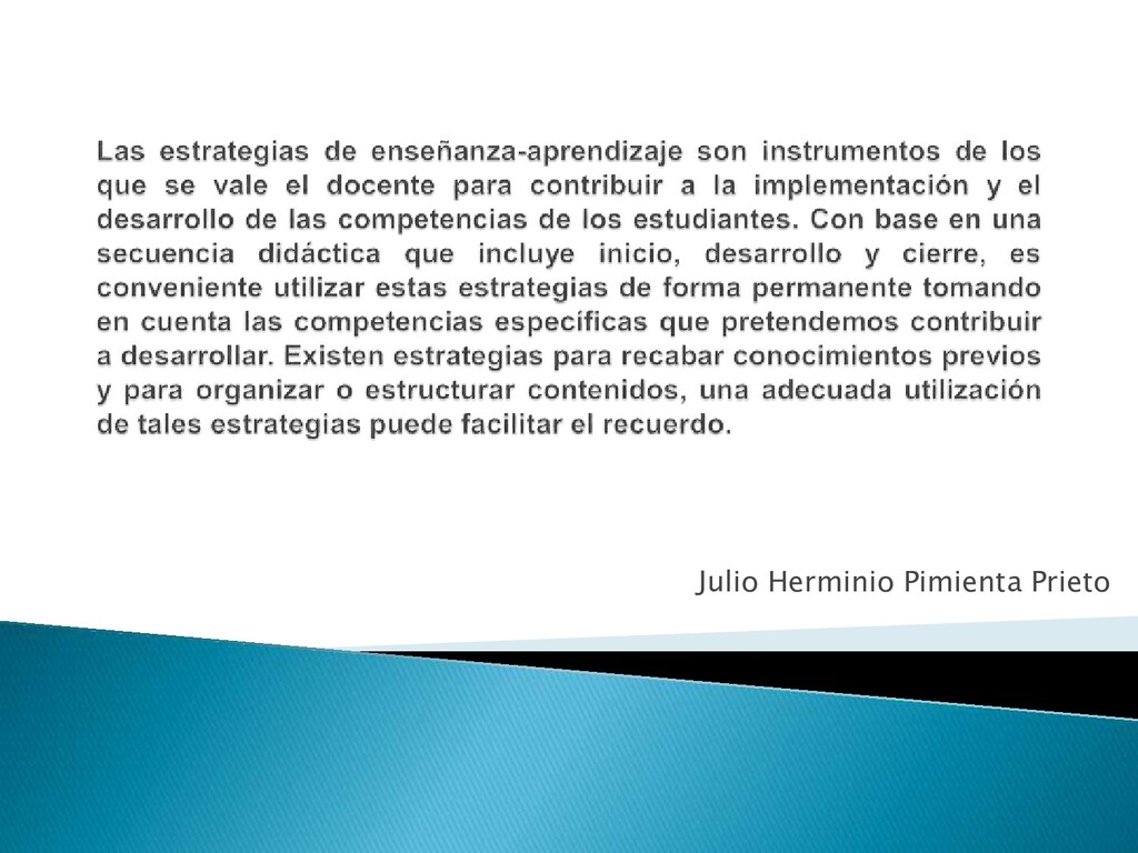 Estrategias de enseñanza aprendizaje - Julio Herminio Pimienta Prieto