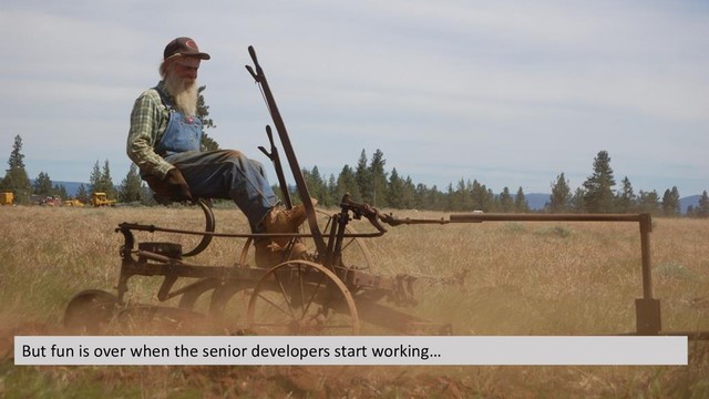 But fun is over when the senior developers start working…

