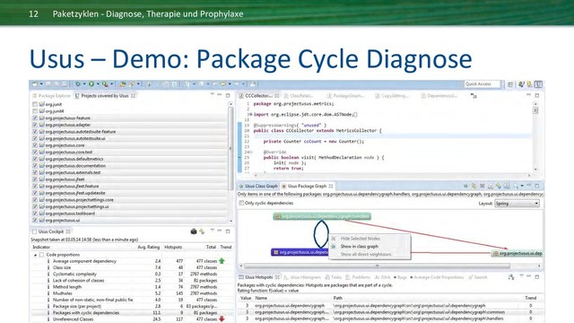 ©	  2014	  andrena	  objects	  ag	  	  
Usus	  –	  Demo:	  Package	  Cycle	  Diagnose	  
Paketzyklen	  -­‐	  Diagnose,	  Therapie	  und	  Prophylaxe	  
12	  
