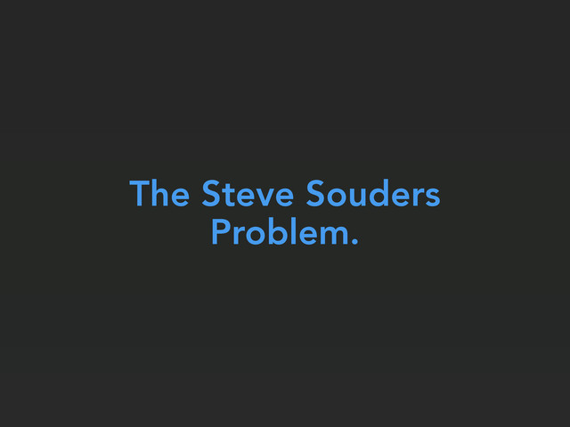 The Steve Souders
Problem.
