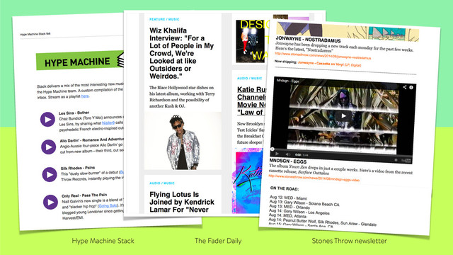 Hype Machine Stack The Fader Daily Stones Throw newsletter
