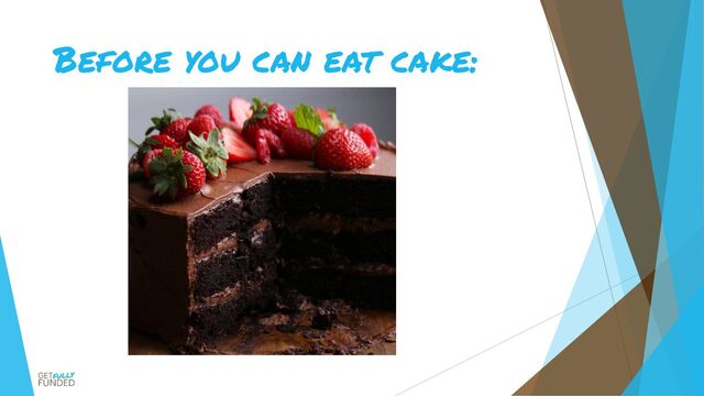 Before you can eat cake:
