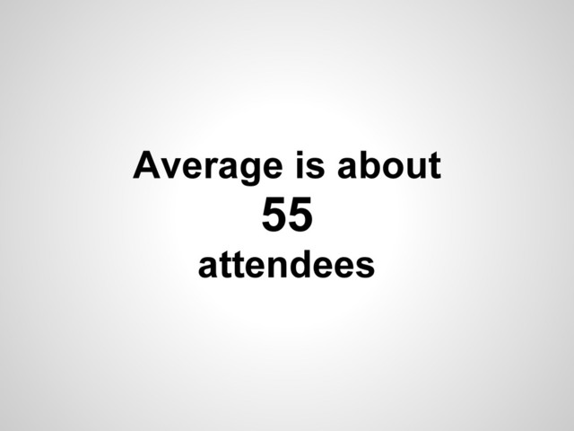 Average is about
55
attendees
