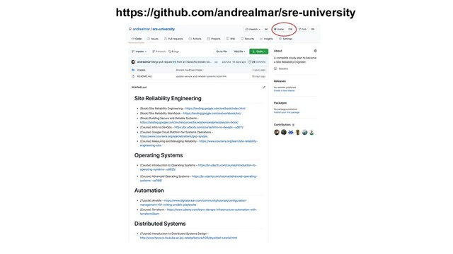 https://github.com/andrealmar/sre-university
