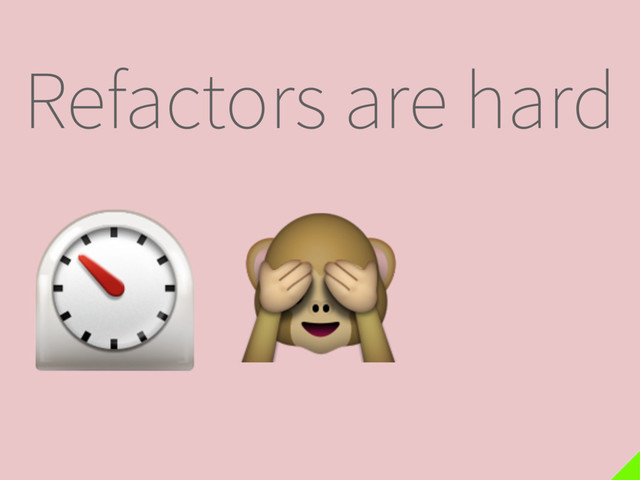 Refactors are hard
⏲ 
