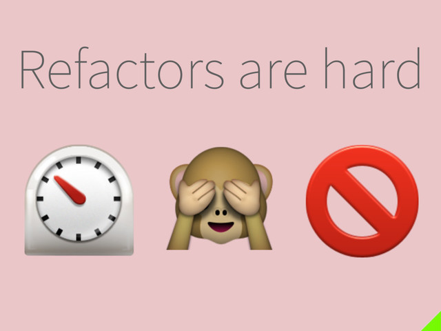 Refactors are hard
⏲ 
