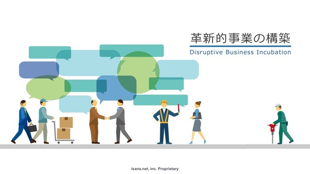 isana.net, inc. Proprietary
ۀछ
⾰新的事業の構築
Disruptive Business Incubation
