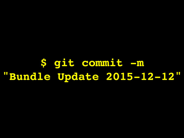 $ git commit -m
"Bundle Update 2015-12-12"
