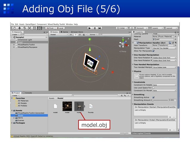 Adding Obj File (5/6)
model.obj
