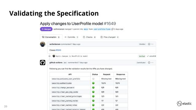 39
Validating the Specification
