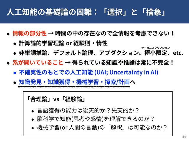 !34
or
etc.
(UAI; Uncertainty in AI)
/
( )
(or )
vs
αʔΧϜεΫϦϓγϣϯ
