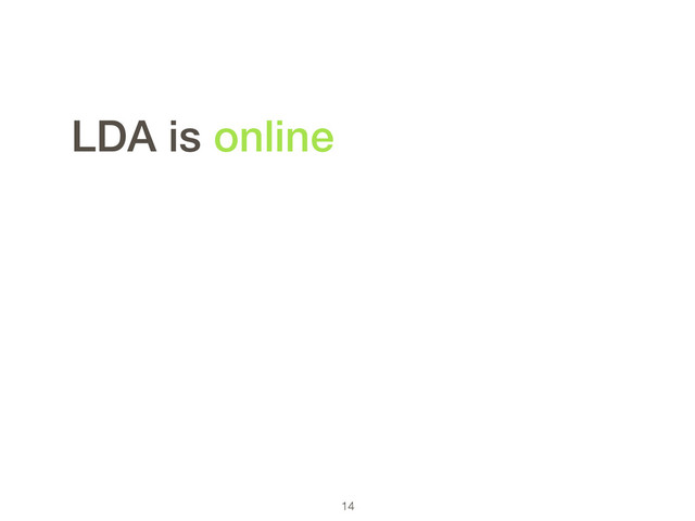 14
LDA is online
