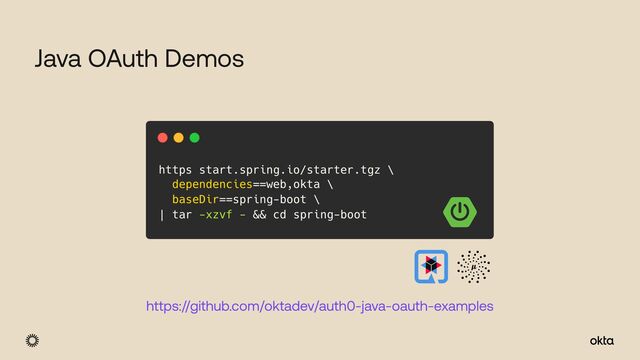 https://github.com/oktadev/auth0-java-oauth-examples
Java OAuth Demos
