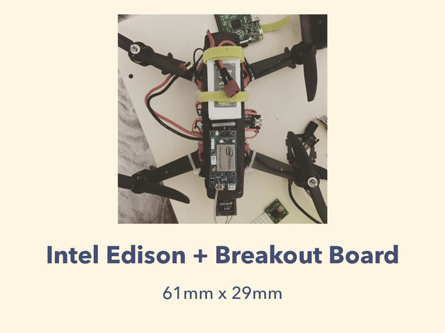 Intel Edison + Breakout Board
61mm x 29mm
