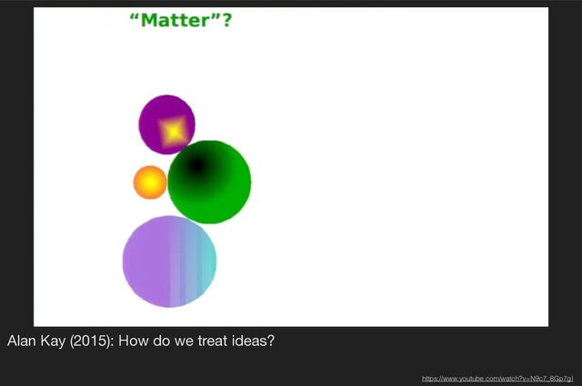 Alan Kay (2015): How do we treat ideas?

https://www.youtube.com/watch?v=N9c7_8Gp7gI

