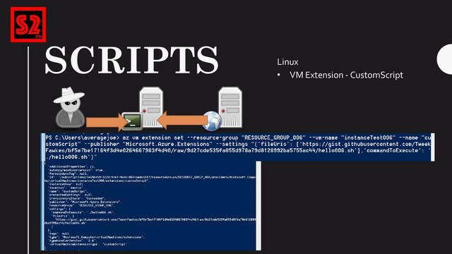 SCRIPTS
…
Linux
• VM Extension - CustomScript
