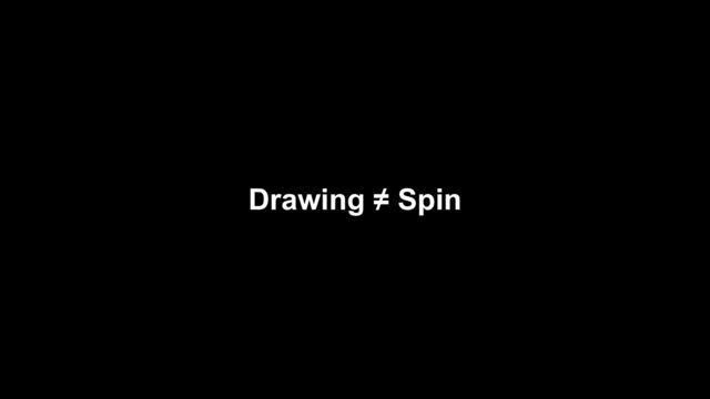 Drawing ≠ Spin

