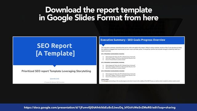 #seoaudits by @aleyda from @orainti
https://docs.google.com/presentation/d/1jFumv0jI0tAfnkIkbEu8x5JwuOq_k93sVcWe5vZMeR0/edit?usp=sharing
Download the report template
 
in Google Slides Format from here

