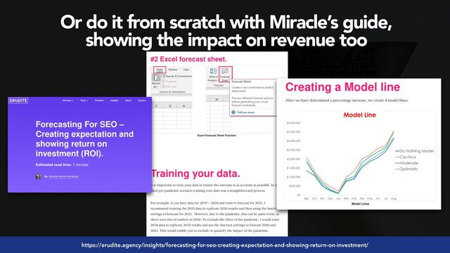 #seoaudits by @aleyda from @orainti
Or do it from scratch with Miracle’s guide,
 
showing the impact on revenue too
https://erudite.agency/insights/forecasting-for-seo-creating-expectation-and-showing-return-on-investment/
