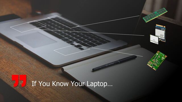 If You Know Your Laptop…
SSD
