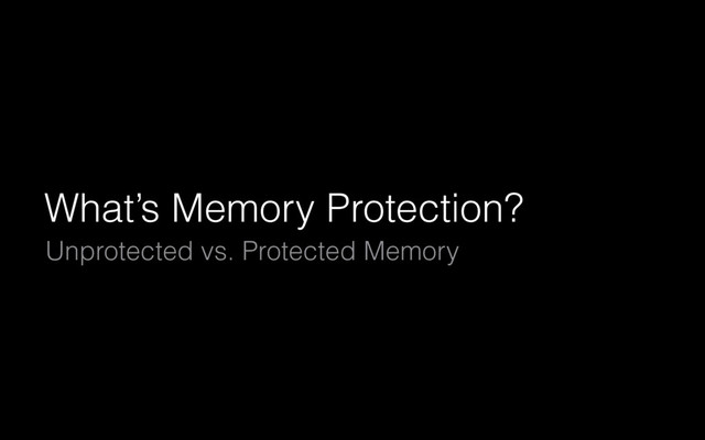 What’s Memory Protection?
Unprotected vs. Protected Memory
