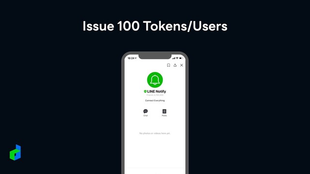 Issue 100 Tokens/Users
