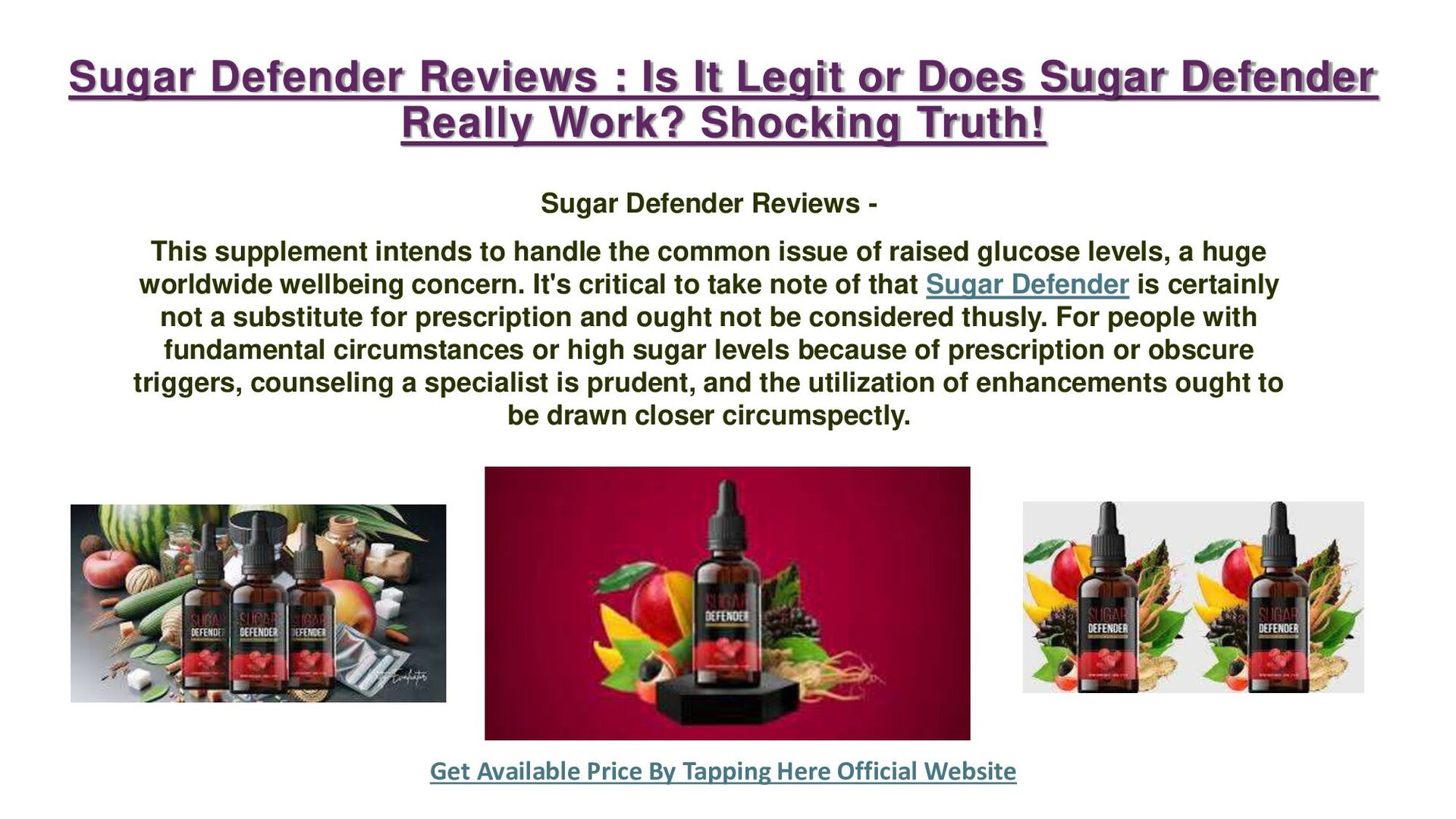 Sugar Defender Reviews : Is It Legit or Does Sugar Defender Really Work ...