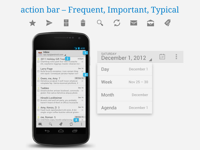 action bar – Frequent, Important, Typical
action bar – Frequent, Important, Typical
