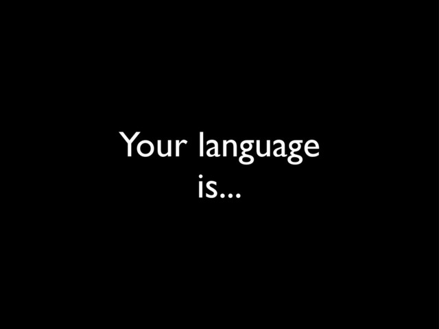 Your language
is...
