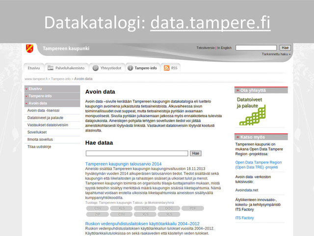 Datakatalogi: data.tampere.fi
