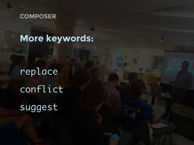 COMPOSER
More keywords:
replace
conflict
suggest
