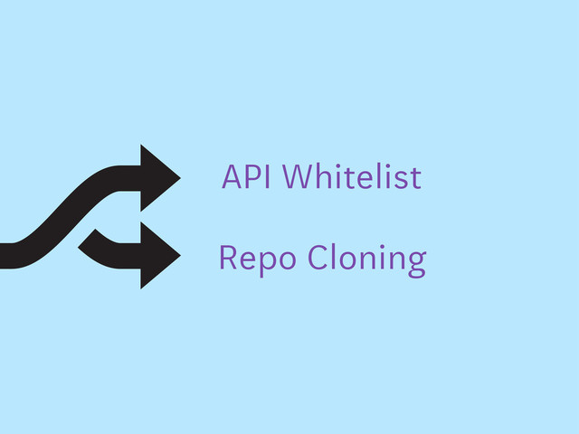 API Whitelist
Repo Cloning
