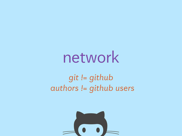 git != github
network
authors != github users
