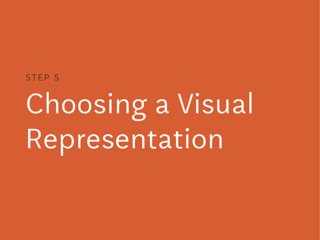 Choosing a Visual
Representation
STEP 5
