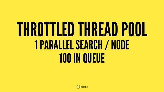 THROTTLED THREAD POOL
1 PARALLEL SEARCH / NODE
100 IN QUEUE
