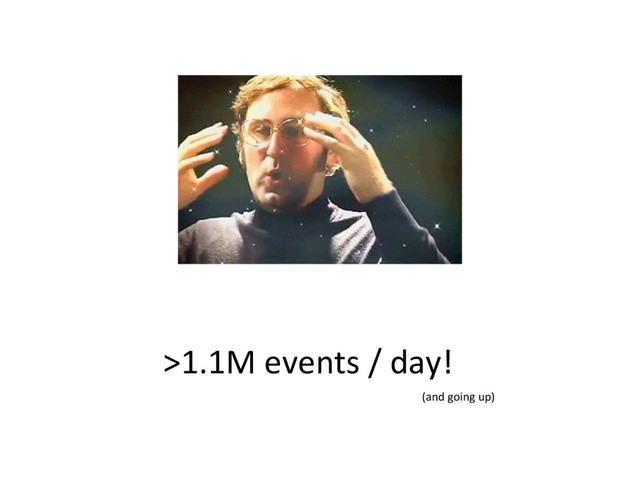 >1.1M events / day!
(and going up)
