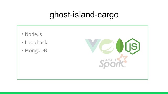 • NodeJs
• Loopback
• MongoDB
ghost-island-cargo
