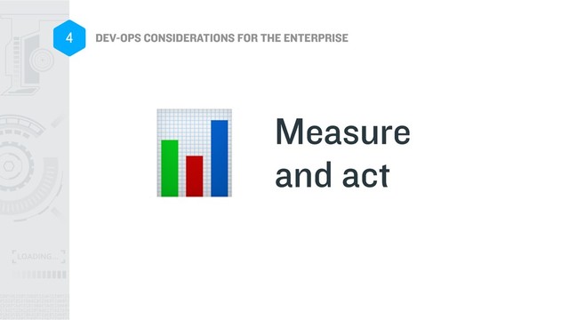 DEV-OPS CONSIDERATIONS FOR THE ENTERPRISE
4
 Measure
and act
