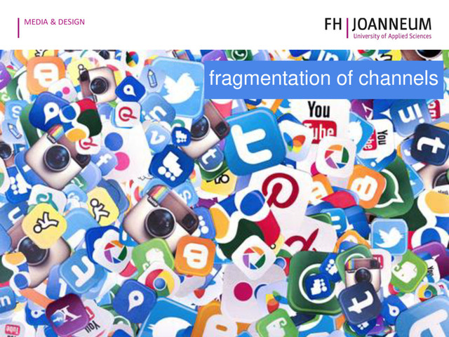 MEDIA & DESIGN
fragmentation of channels
