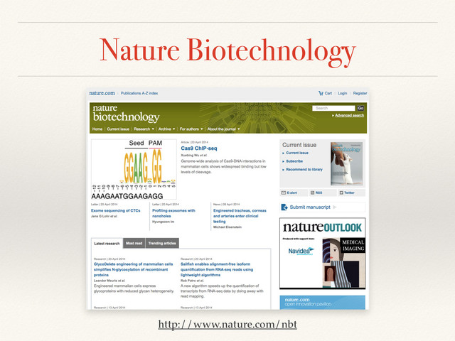 Nature Biotechnology
http://www.nature.com/nbt
