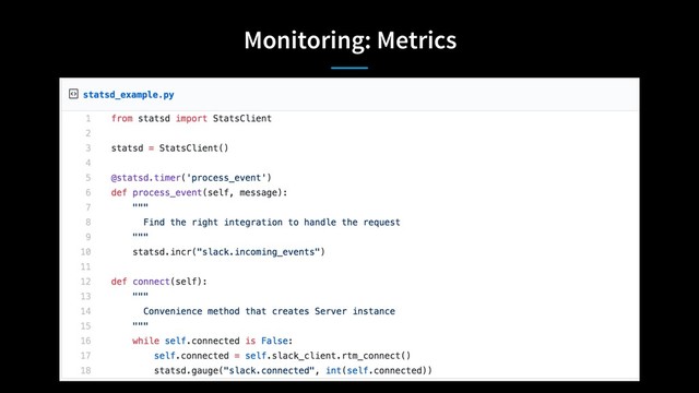 Monitoring: Metrics
